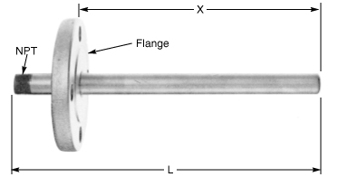 Metal Protecting Tube with Flange / Cast Iron Protecting Tube 1 | Thermo Sensors